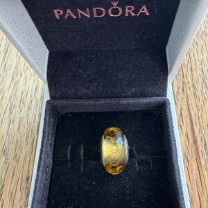 RETIRED Pandora Golden Yellow Fascinating Faceted Murano Glass Charm #791629